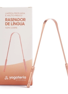 YOGATERIA Raspador Limpador 100% Cobre Puro Higienizador De Língua Ayurveda